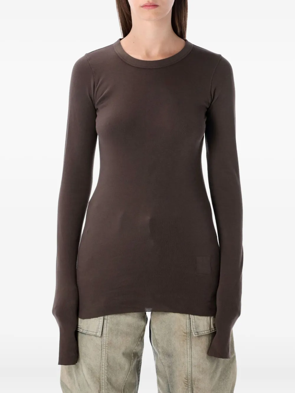 Rick Owens DRKSHDW Rib long-sleeve T-shirt | Brown | Image 1