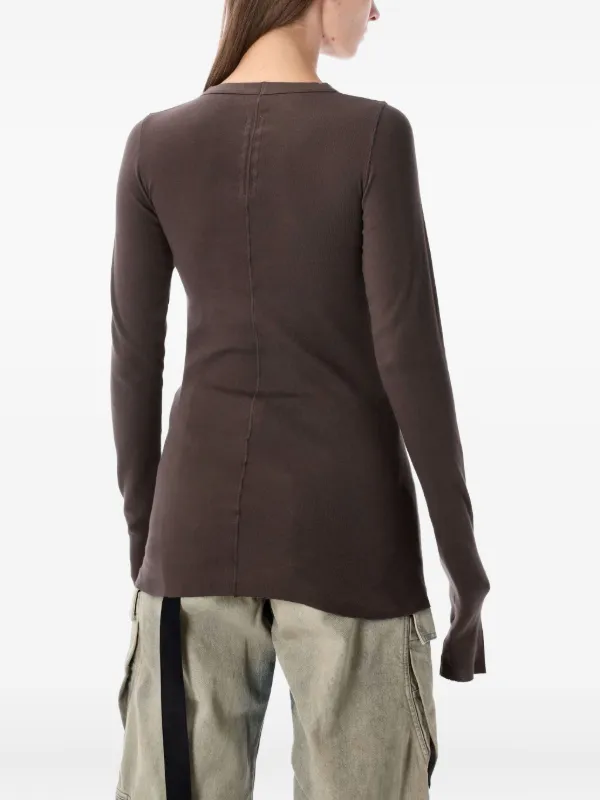 Rick Owens DRKSHDW Rib long-sleeve T-shirt | Brown | FARFETCH