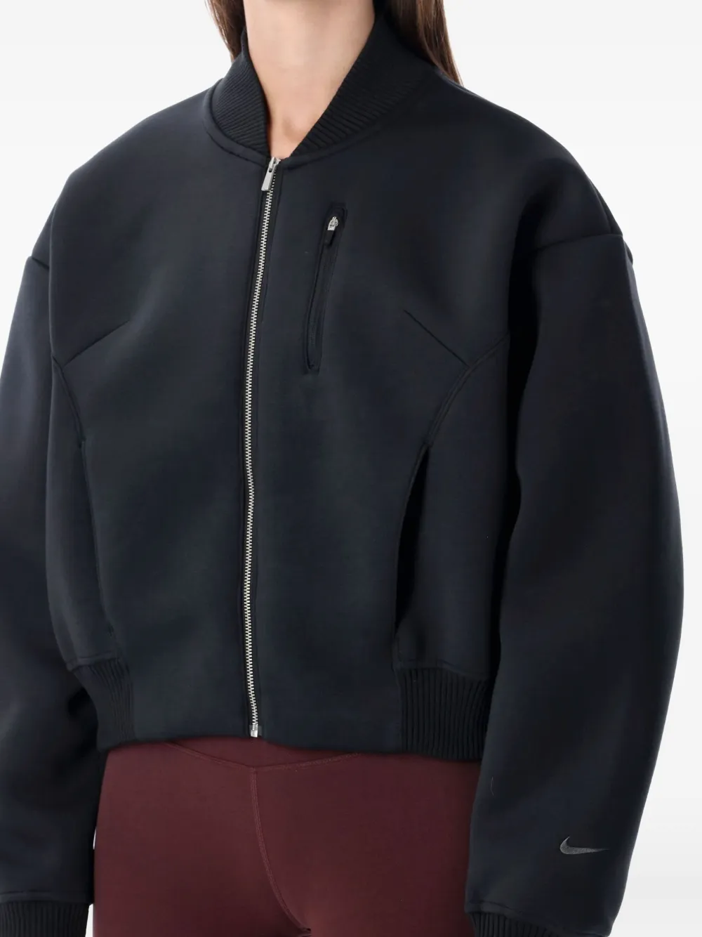 Nike Destroyer Fleece Bomber Jacket In Black
