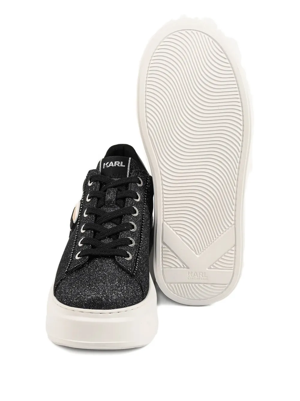 Karl Lagerfeld Anakapri Platform Logo-appliqué Sneakers In Black