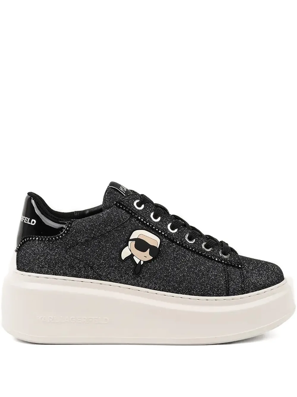 Karl Lagerfeld Anakapri Platform Logo-appliqué Sneakers In Black