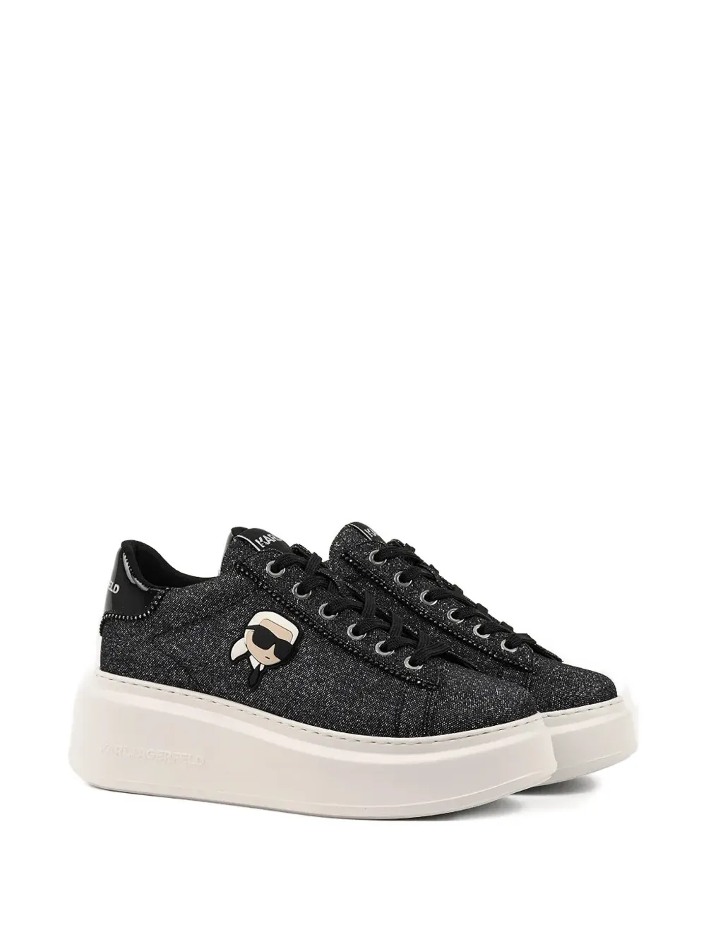Karl Lagerfeld Anakapri Platform Logo-appliqué Sneakers In Black