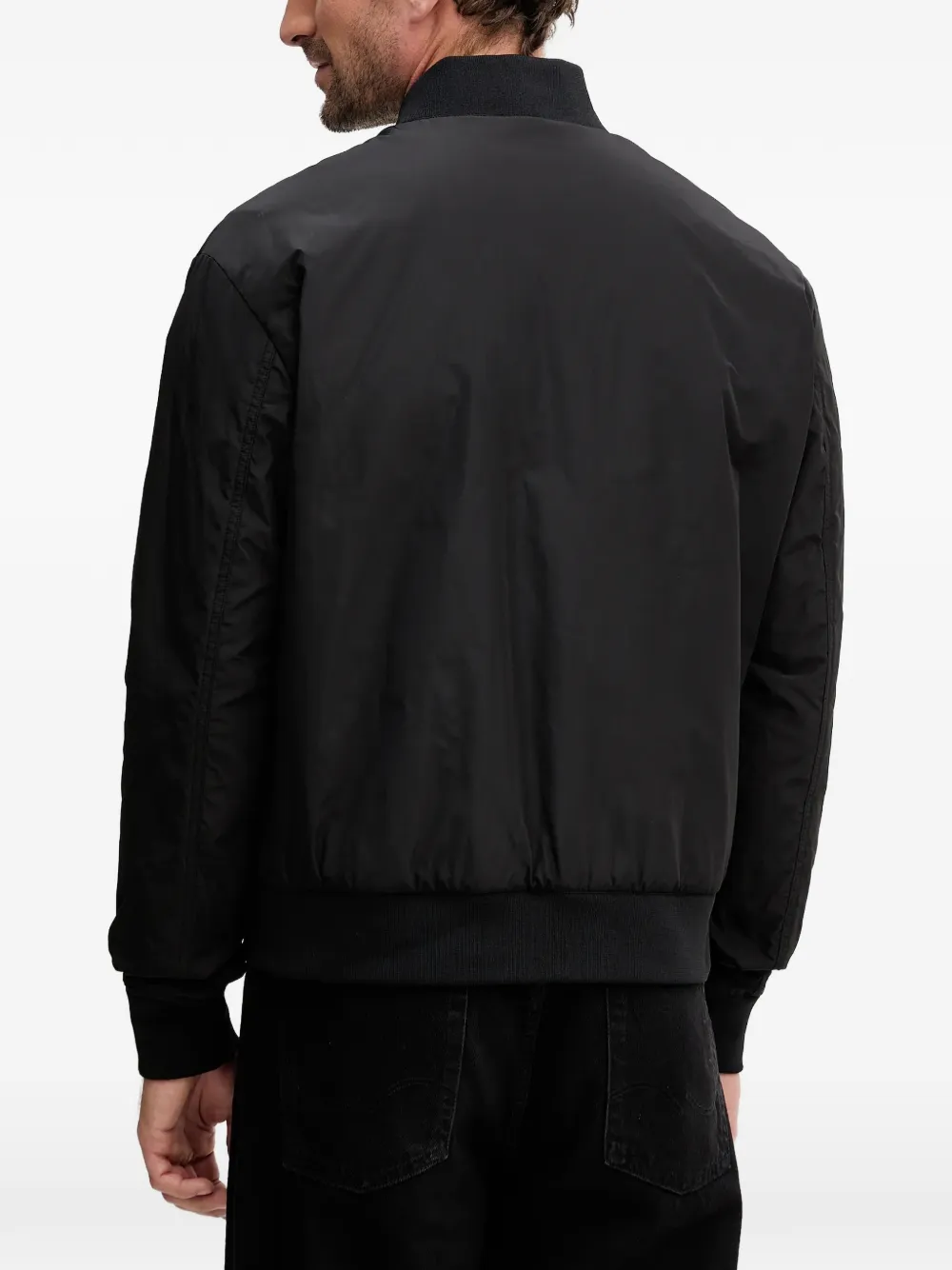 Karl Lagerfeld Logo-detail Bomber Jacket In Black