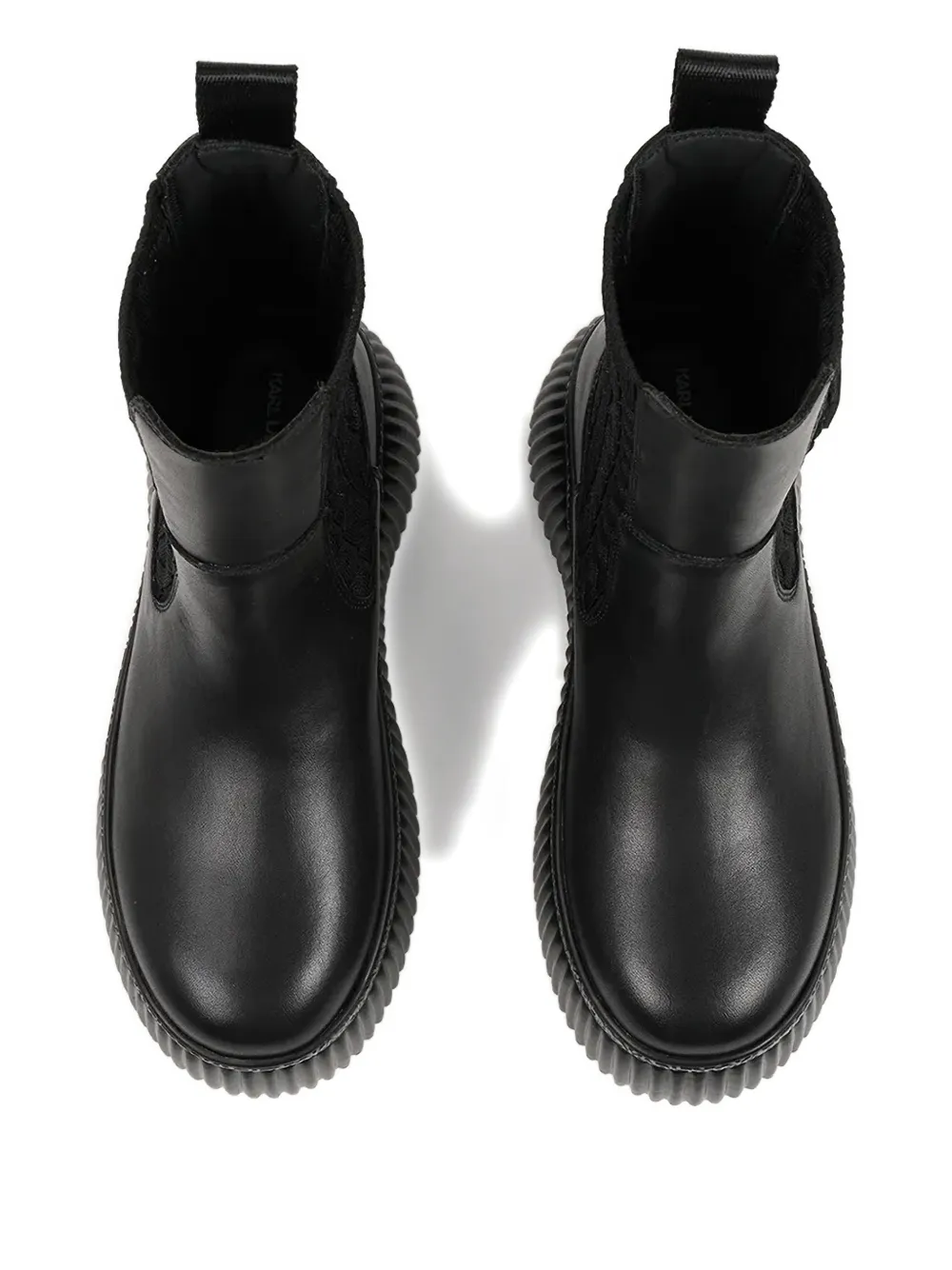 Karl Lagerfeld KREEPER LO geribbelde laarzen met plateauzool Zwart