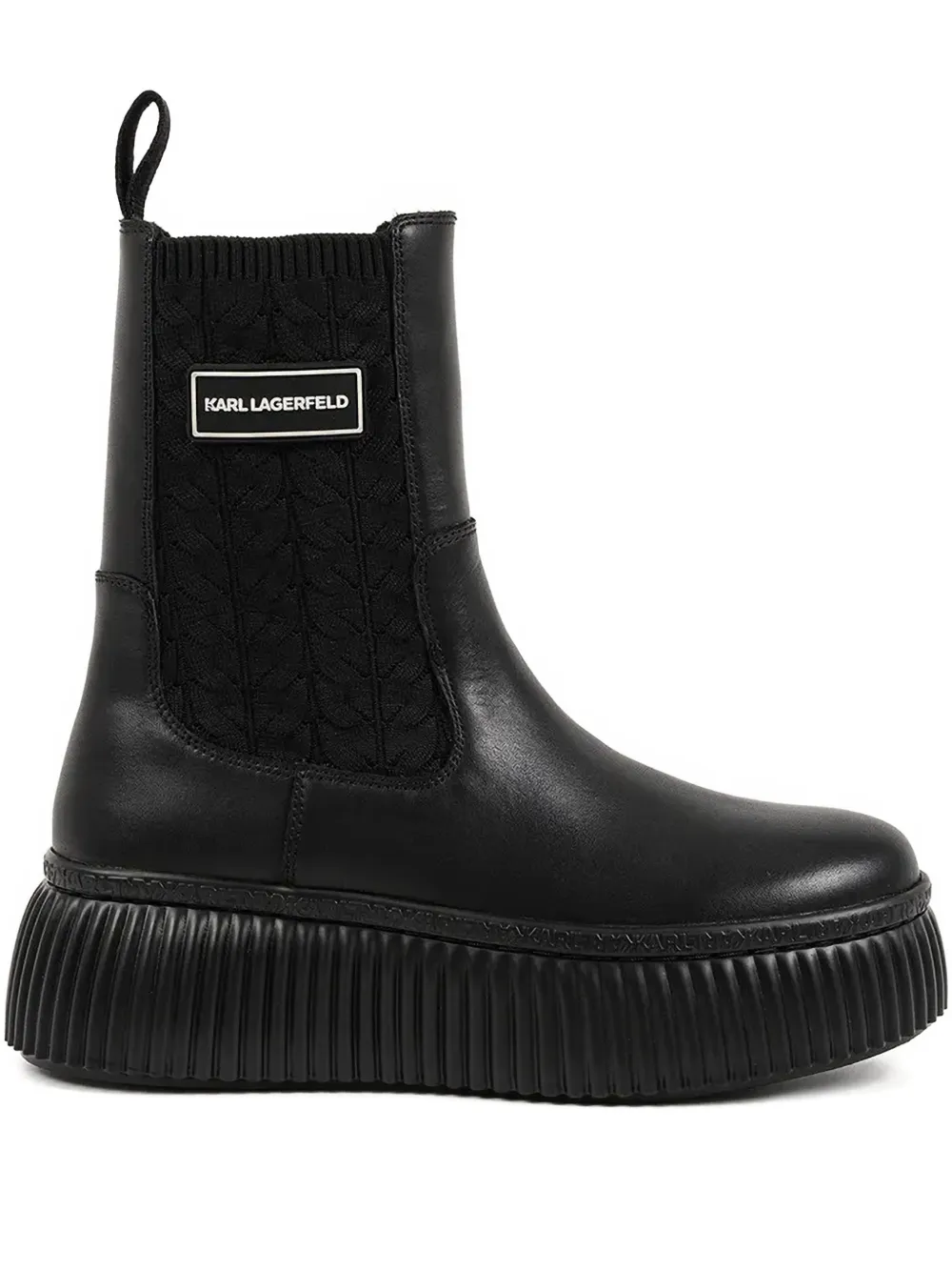 Karl Lagerfeld KREEPER LO ribbed platform boots | Black | Image 1