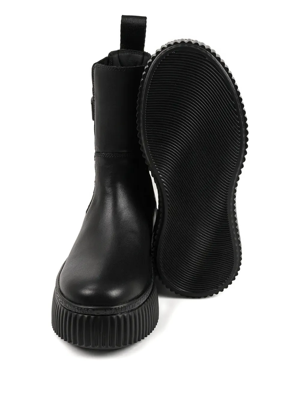Karl Lagerfeld KREEPER LO geribbelde laarzen met plateauzool Zwart
