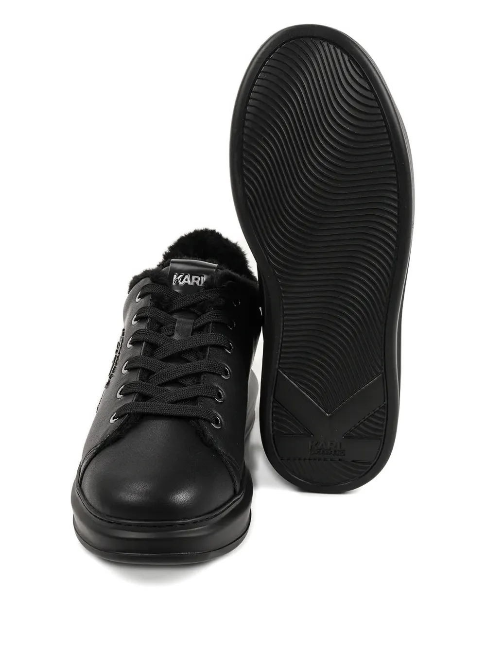 Karl Lagerfeld Kapri leren sneakers Zwart