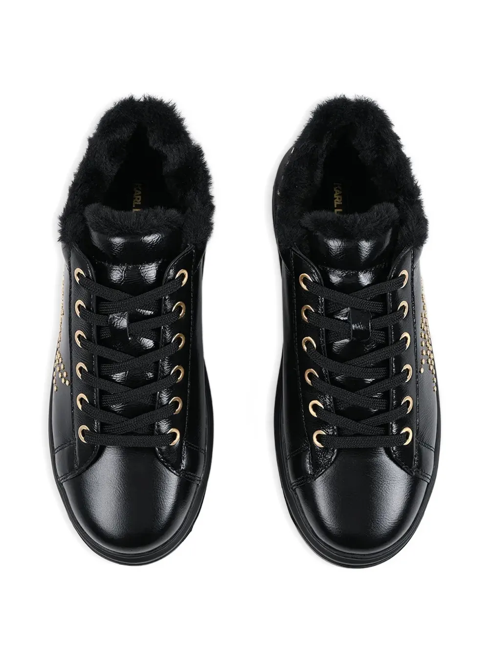 Karl Lagerfeld Kapri Lug Leather Sneakers In Black