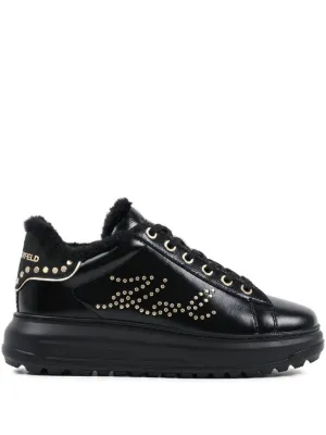 Karl Lagerfeld Logo Platform Sneakers | Black | FARFETCH