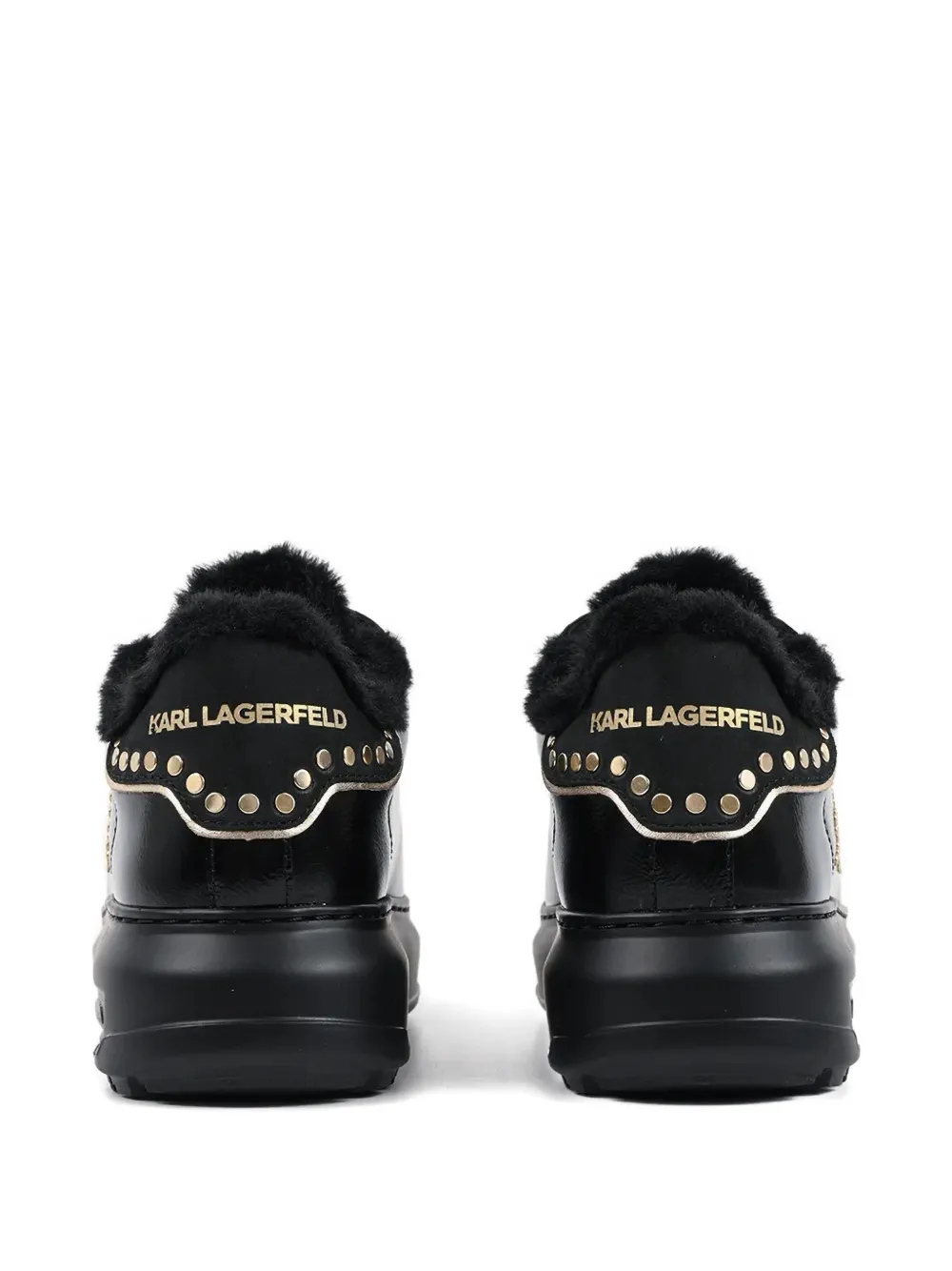 Karl Lagerfeld Kapri Lug Leather Sneakers In Black