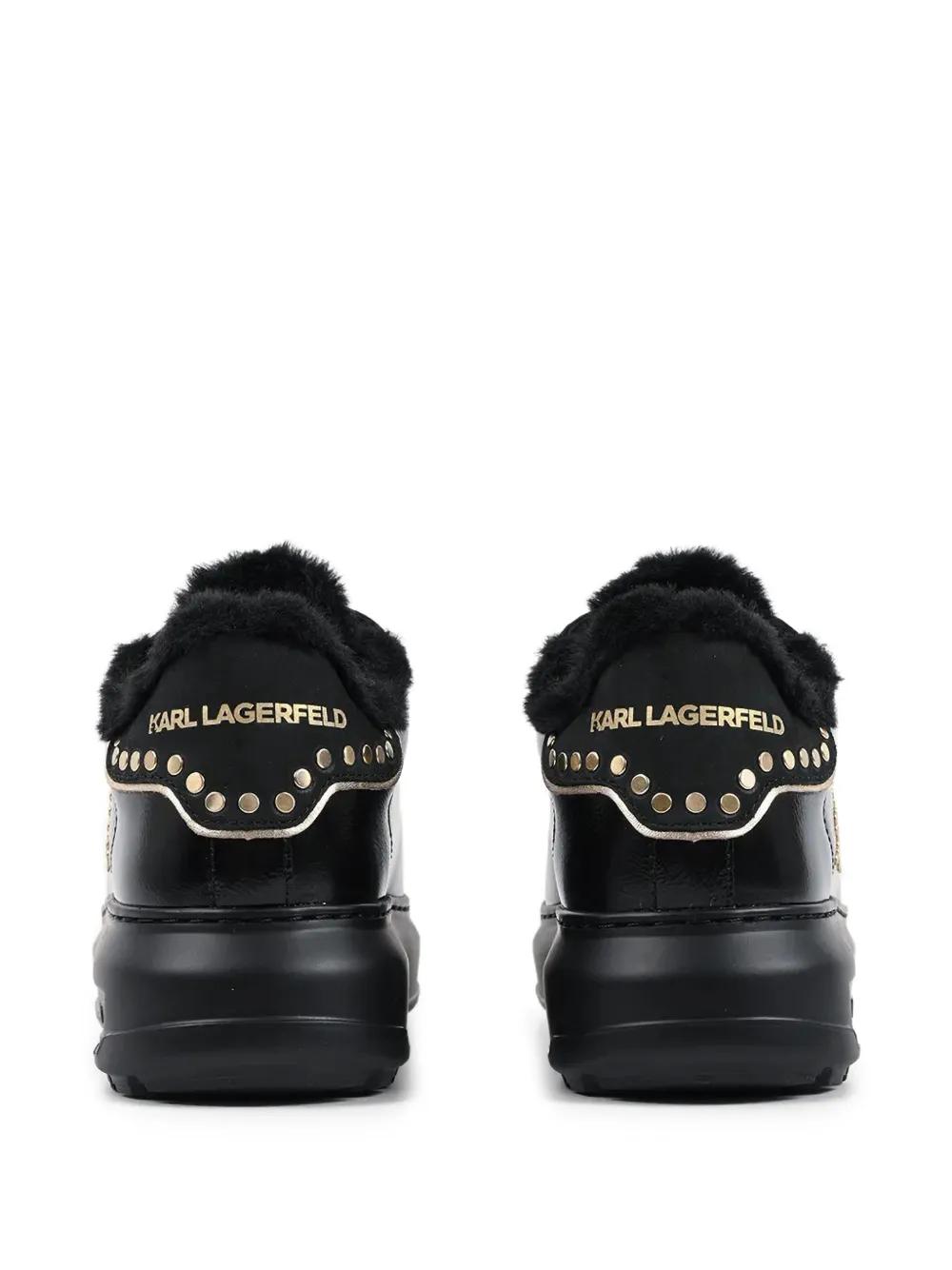  Karl Lagerfeld Kapri Lug Leather Sneakers - Black 