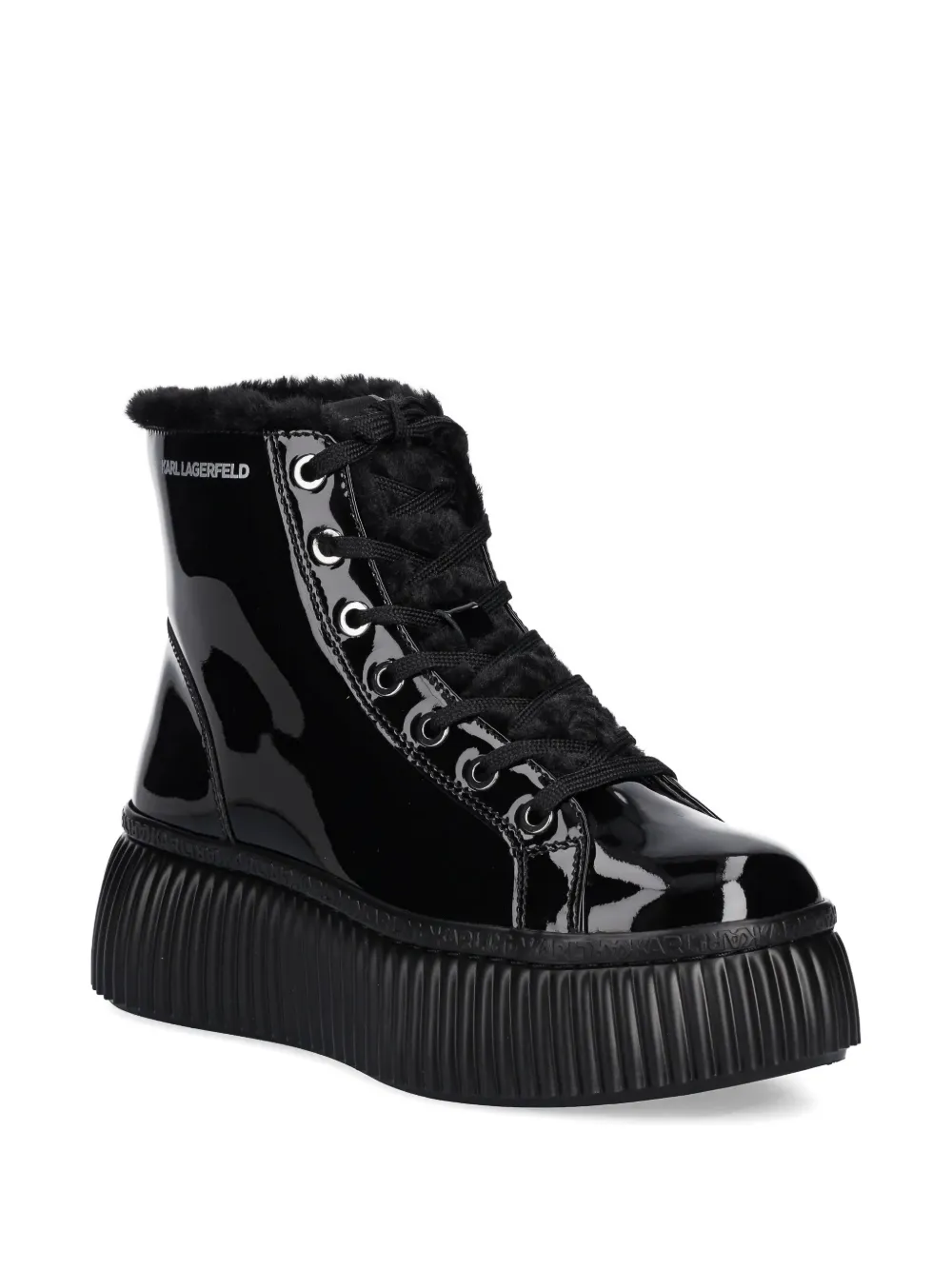 Karl Lagerfeld Kreeper Lo Leather Ankle Boots In Black