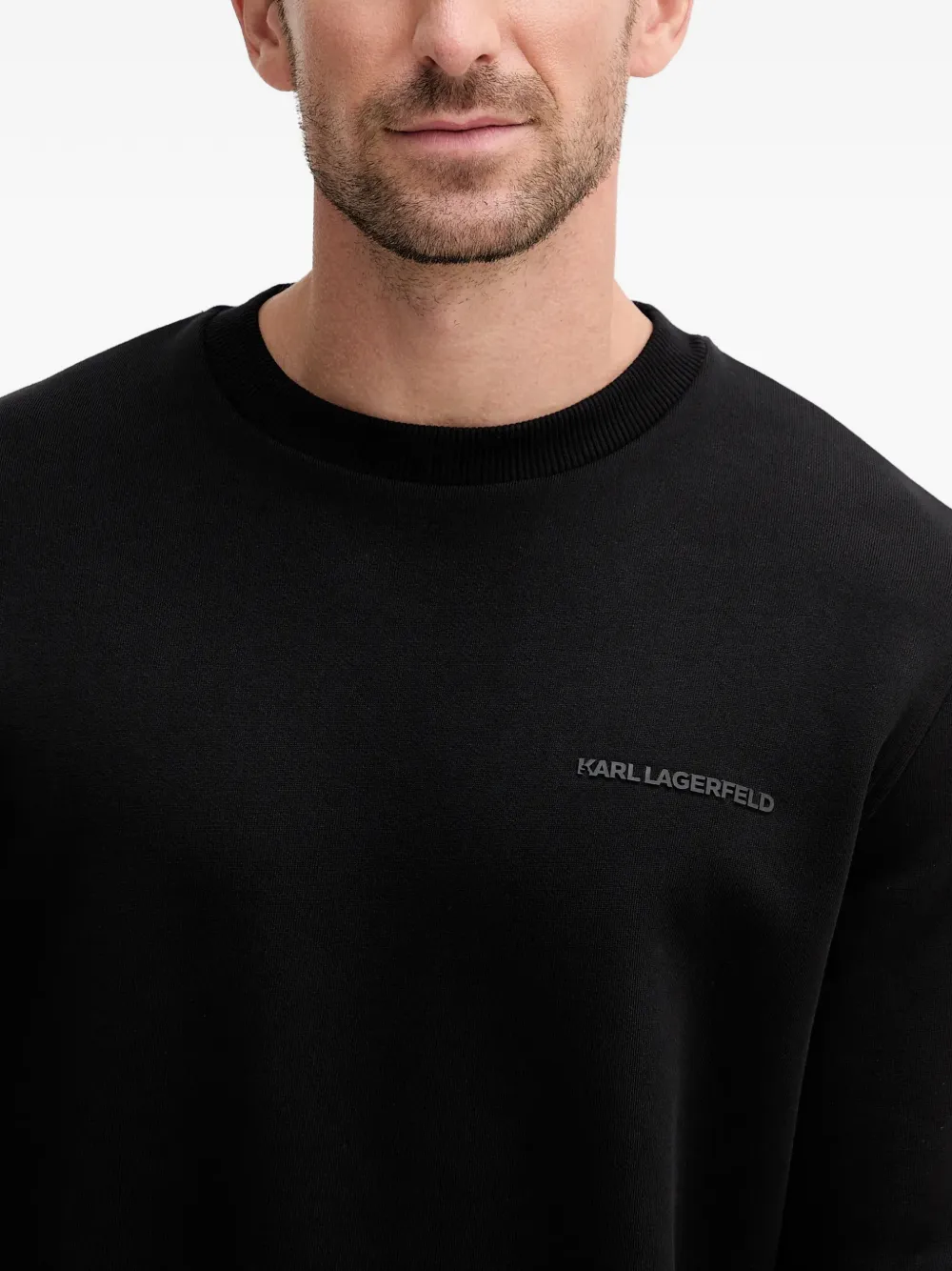Karl Lagerfeld Sweater met grafische logoprint Zwart