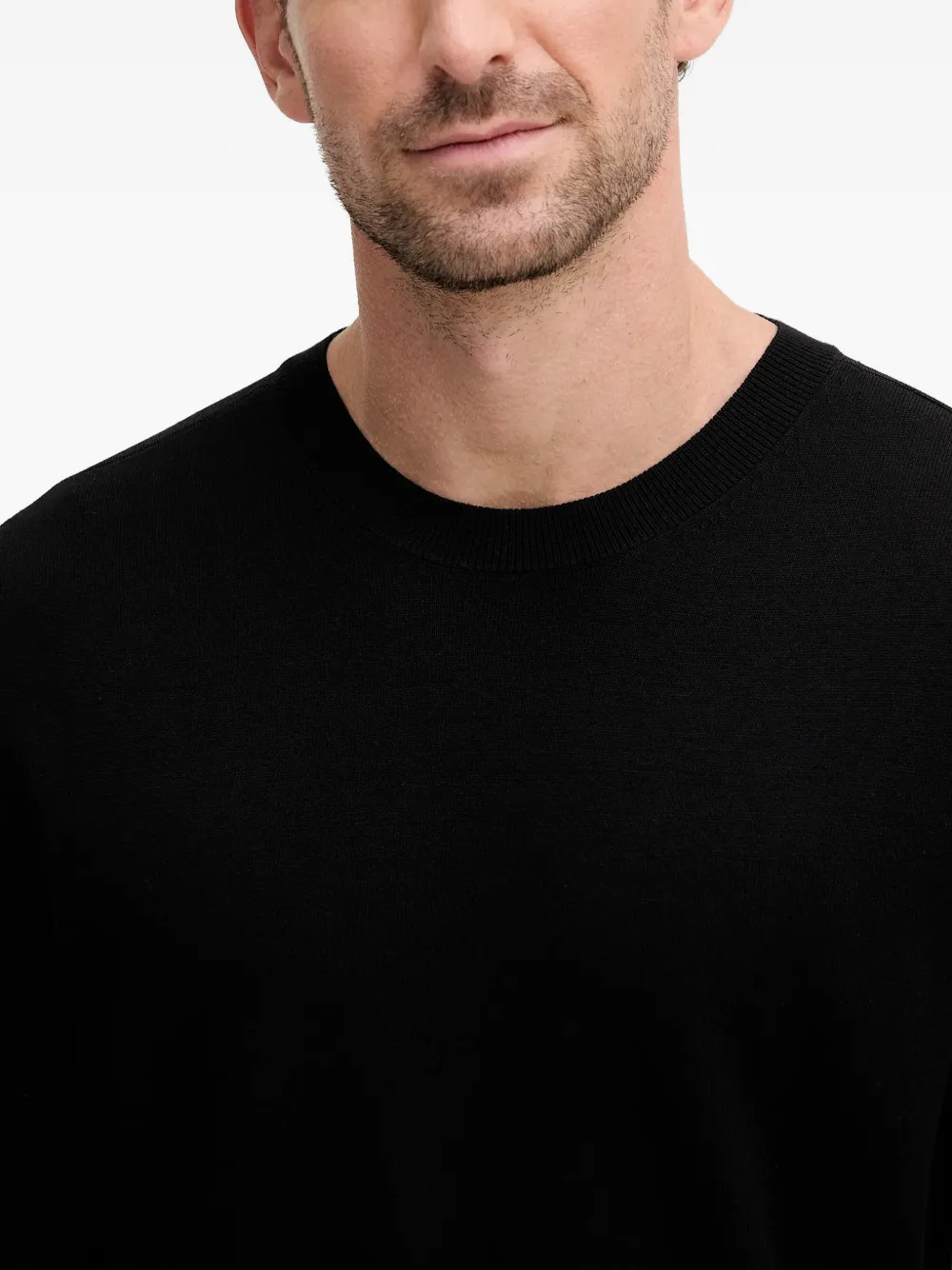Karl Lagerfeld Logo-lettering Crew-neck Top In Black