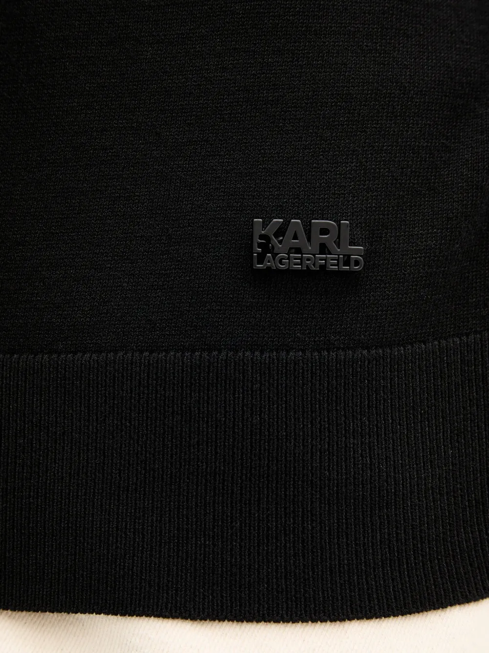 Karl Lagerfeld Logo-lettering Crew-neck Top In Black