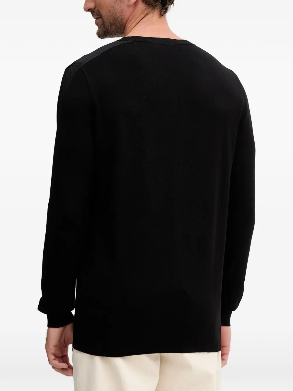Karl Lagerfeld Logo-lettering Crew-neck Top In Black