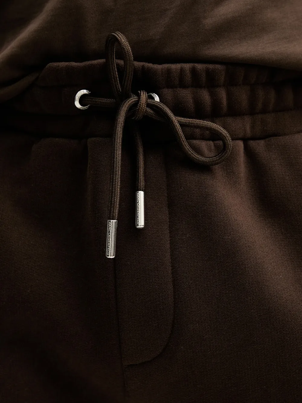 Karl Lagerfeld Drawstring Track Pants In Brown