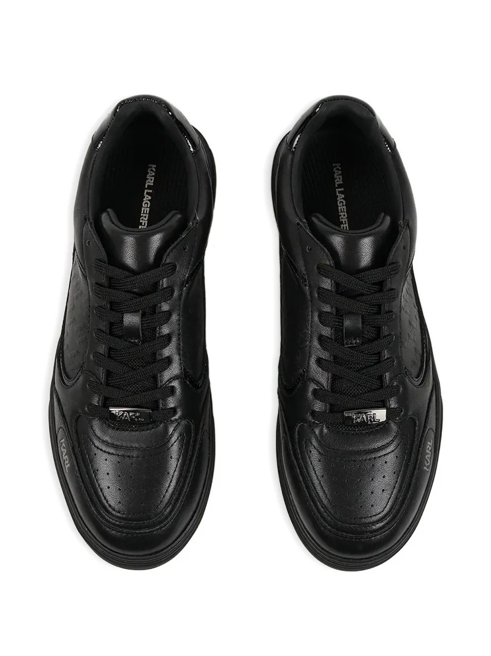 Karl Lagerfeld Kourtney Embossed-logo Sneakers In Black