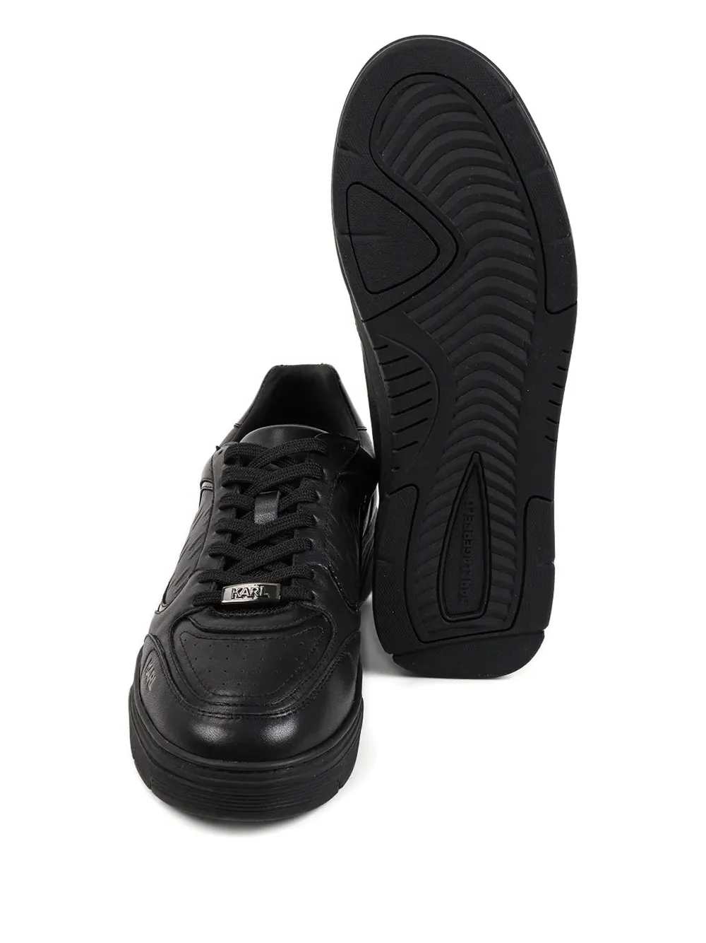 Karl Lagerfeld Kourtney Embossed-logo Sneakers In Black