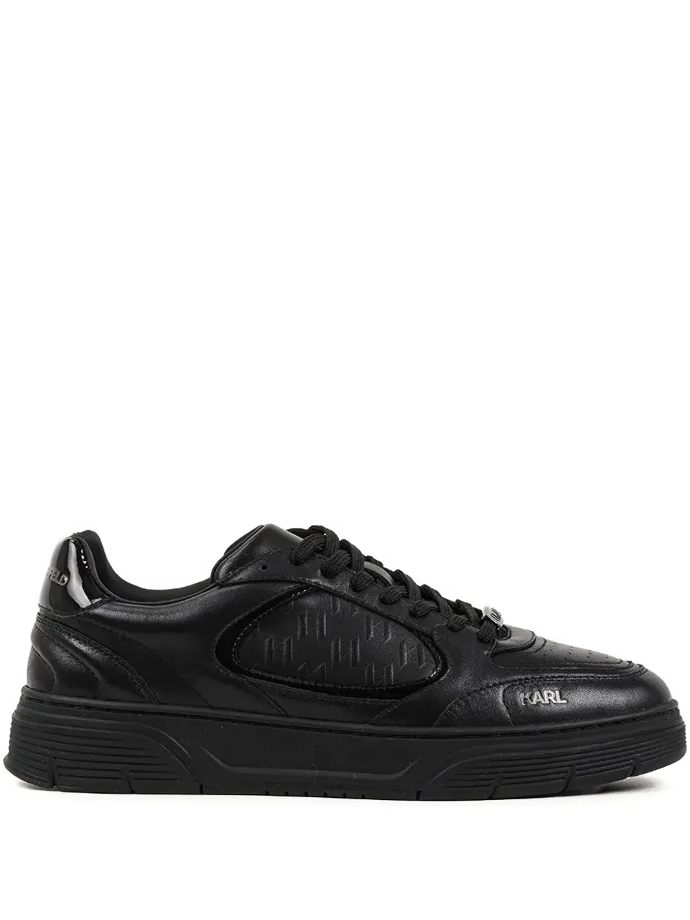 Karl Lagerfeld Kourtney Embossed-logo Sneakers In Black