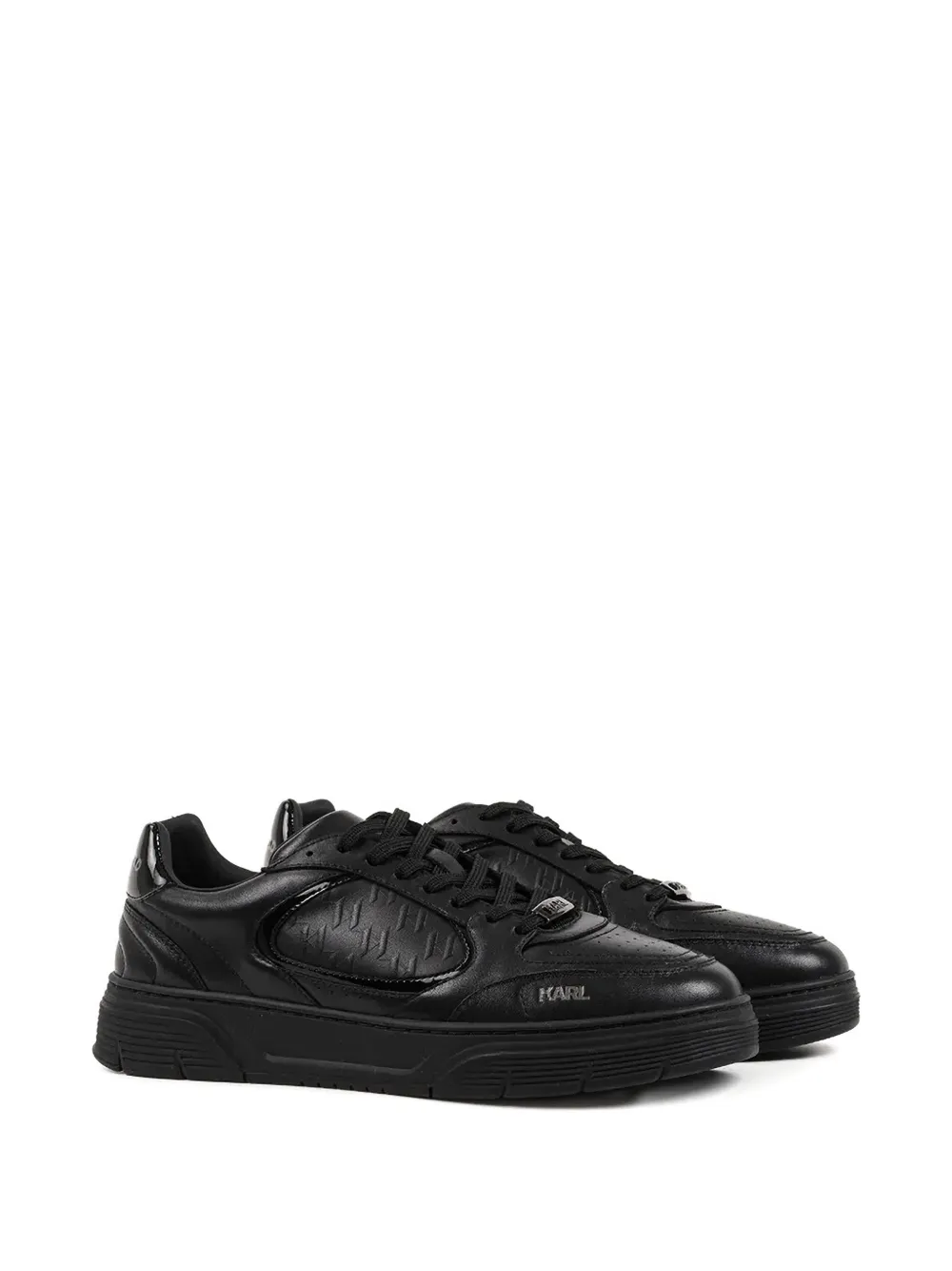 Karl Lagerfeld Kourtney Embossed-logo Sneakers In Black