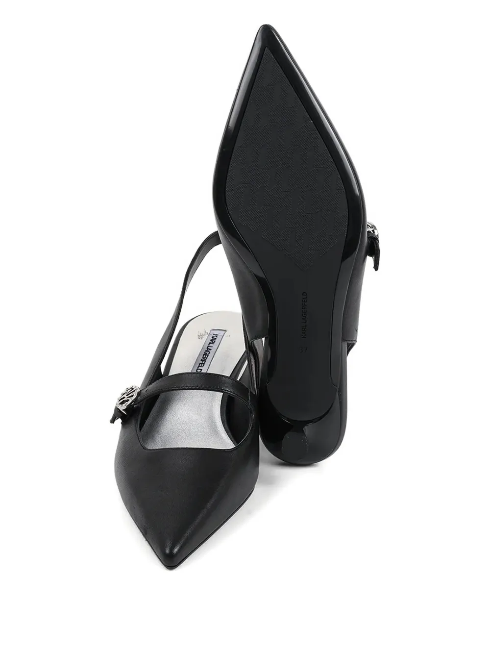 Karl Lagerfeld 30mm Pasha Pointed Pumps In Black