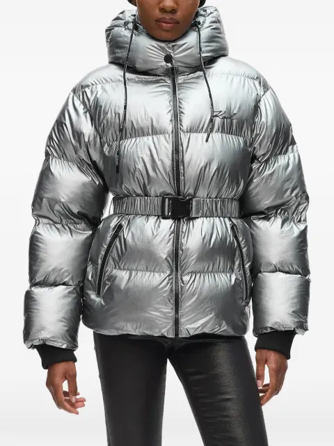 Karl Lagerfeld chamarra con cinturón y capucha