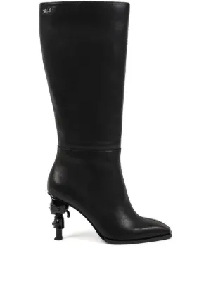 MM6 Maison Margiela レザーロングブーツ | ブラック | FARFETCH JP