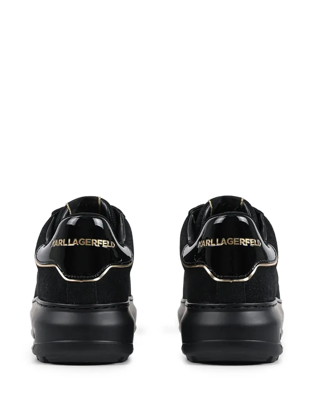 Karl Lagerfeld Logo Eyelet Trainers In Black