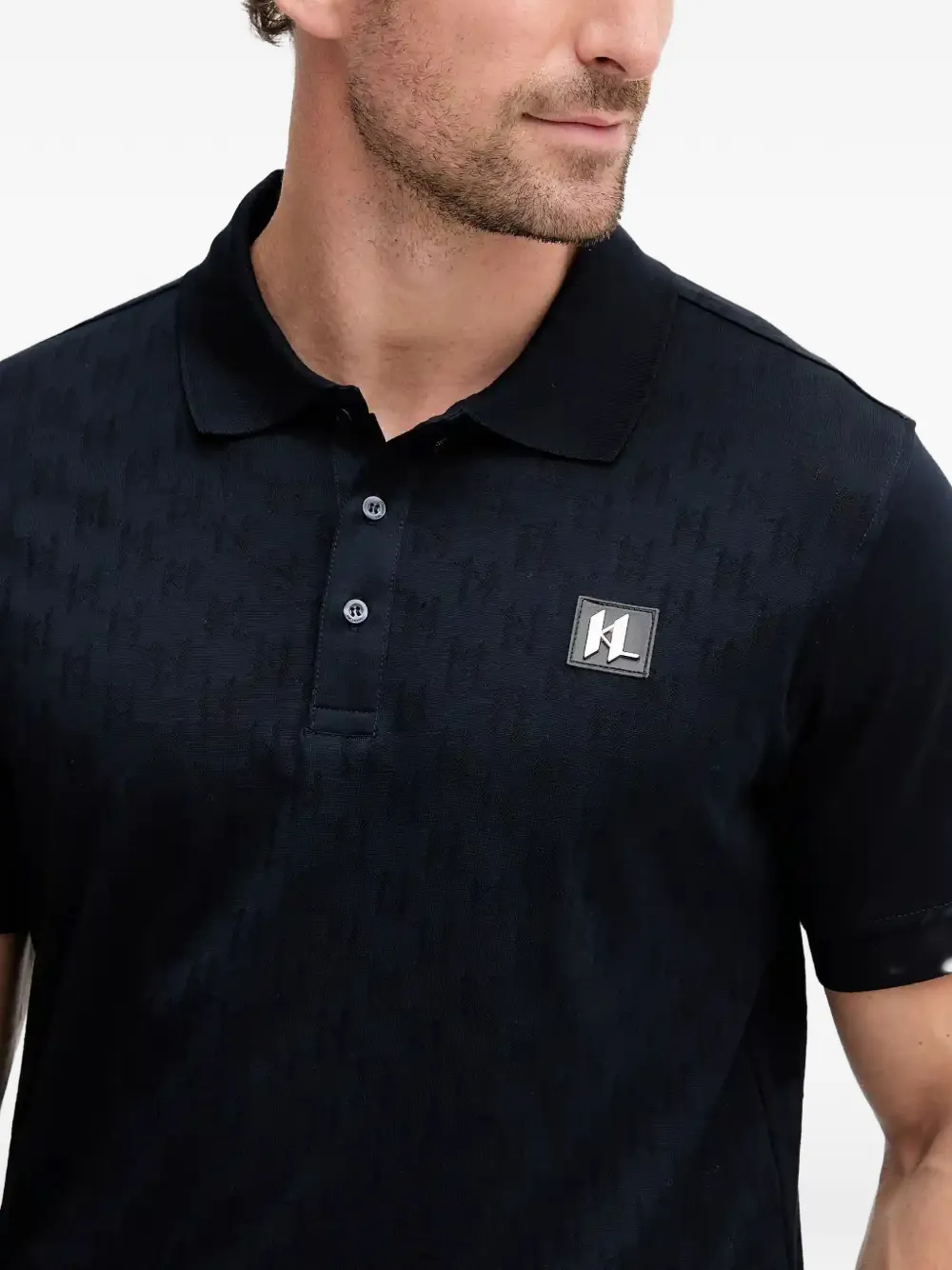 Karl Lagerfeld Poloshirt met logopatch Blauw