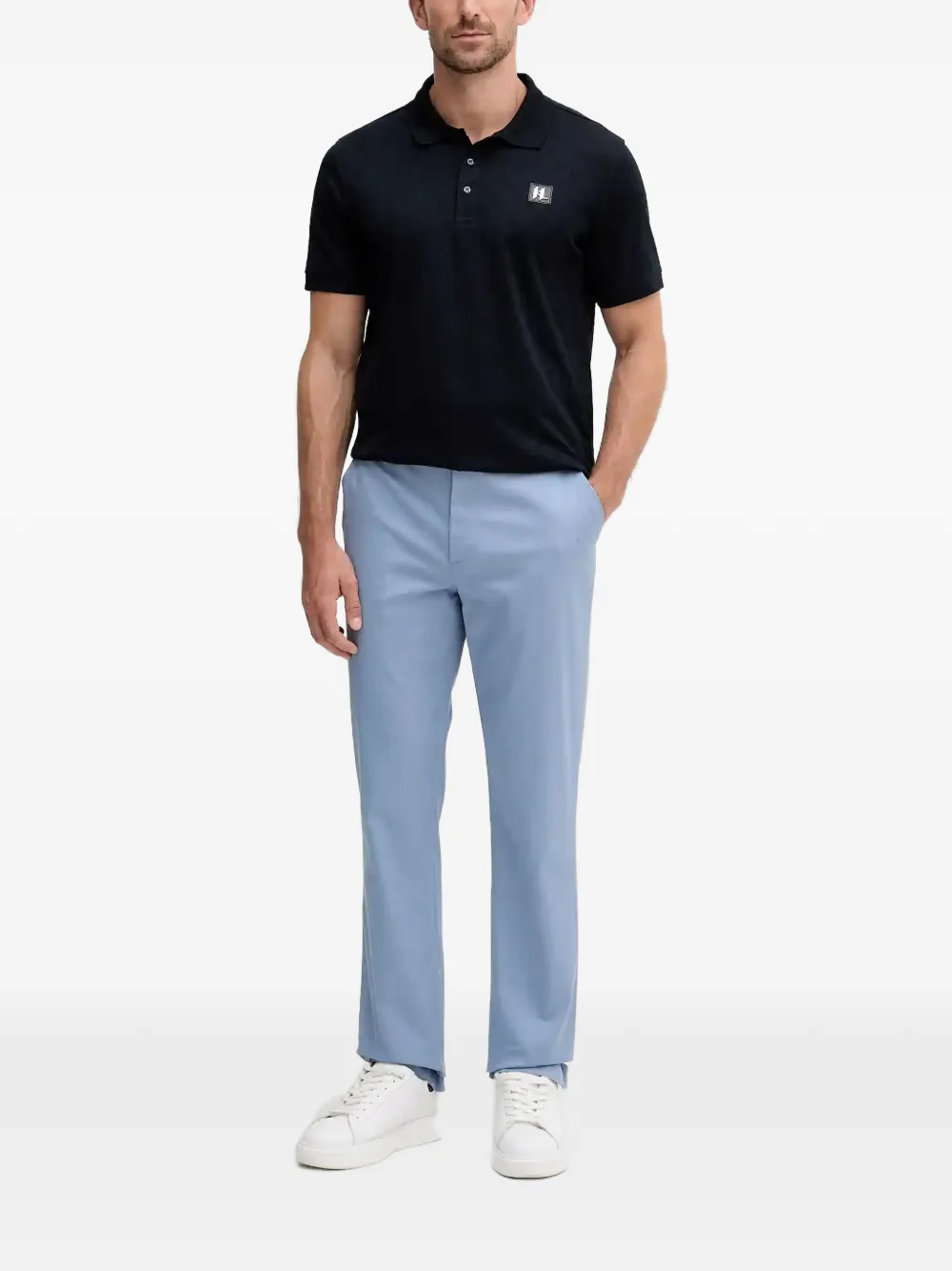 Karl Lagerfeld logo-patch polo shirt - Blauw