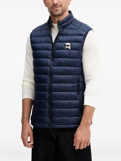 Karl Lagerfeld logo-patch zip-up waistcoats