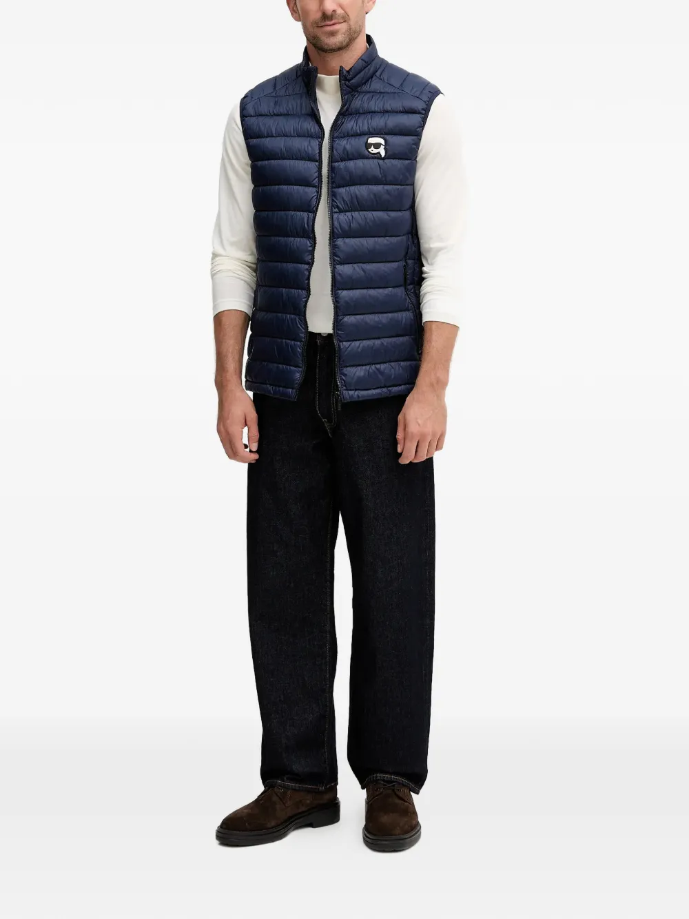 Karl Lagerfeld logo-patch zip-up waistcoats | Waistcoats & Gilets | Image 2