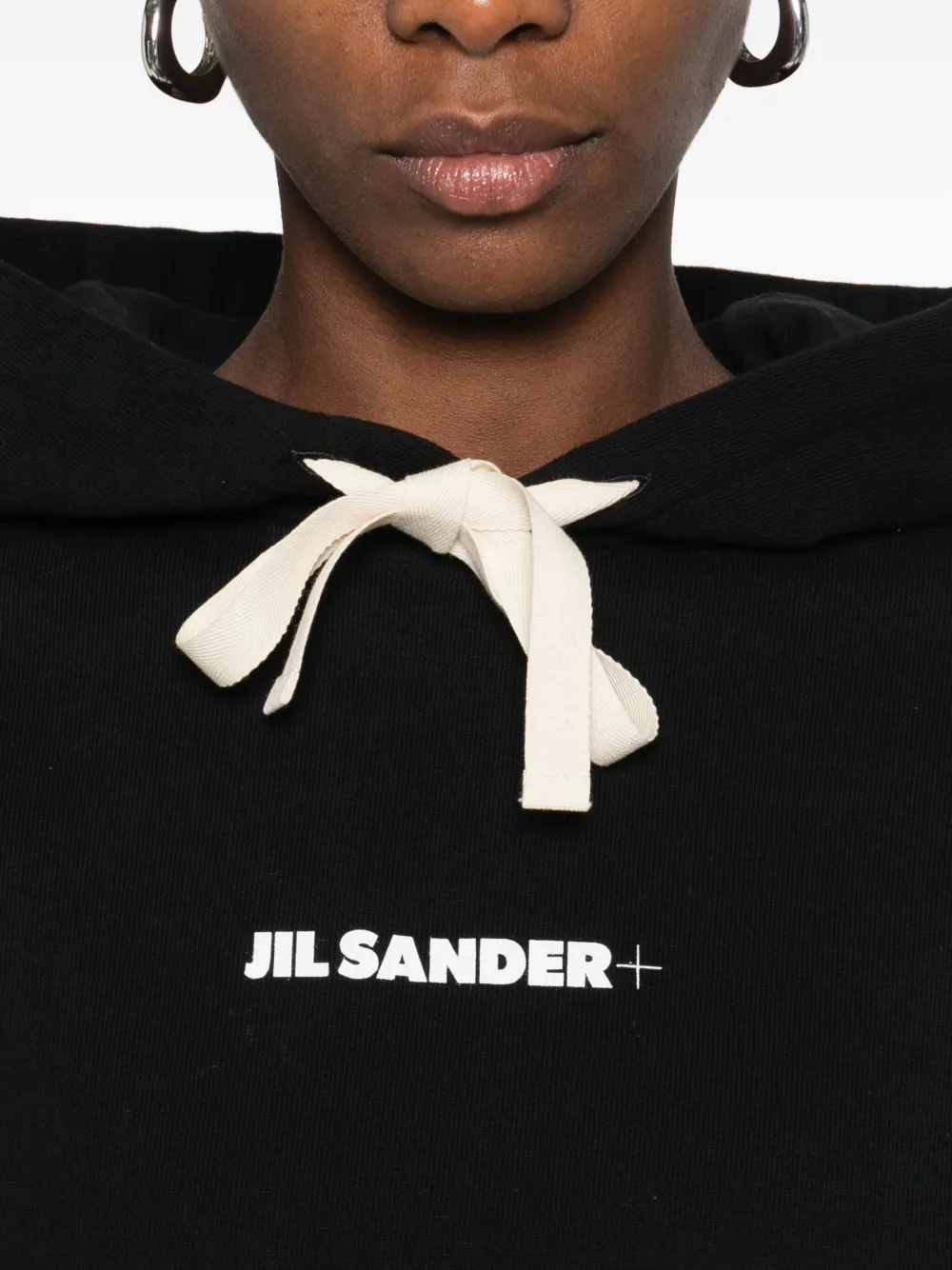 Jil Sander Hoodie met logoprint Zwart