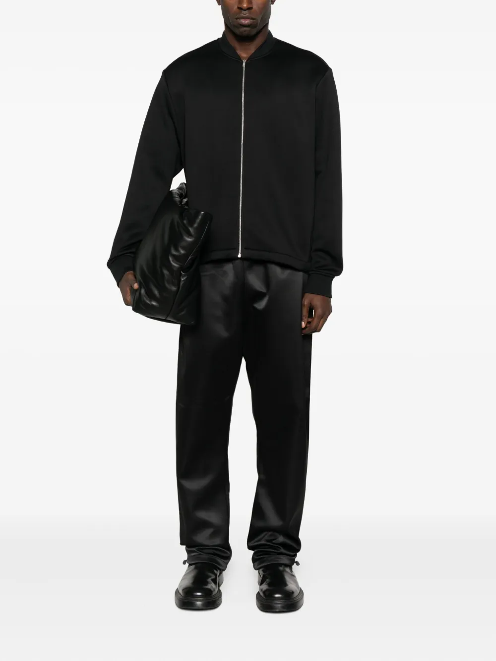 Jil Sander Zip-front Sweatshirt In Black