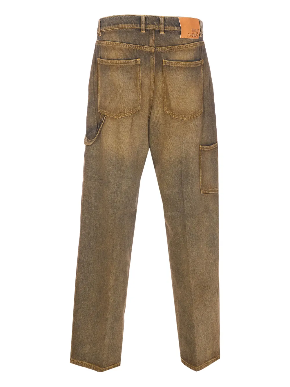 TRUE AVENUE patch-pocket dirty-wash denim jeans - Bruin