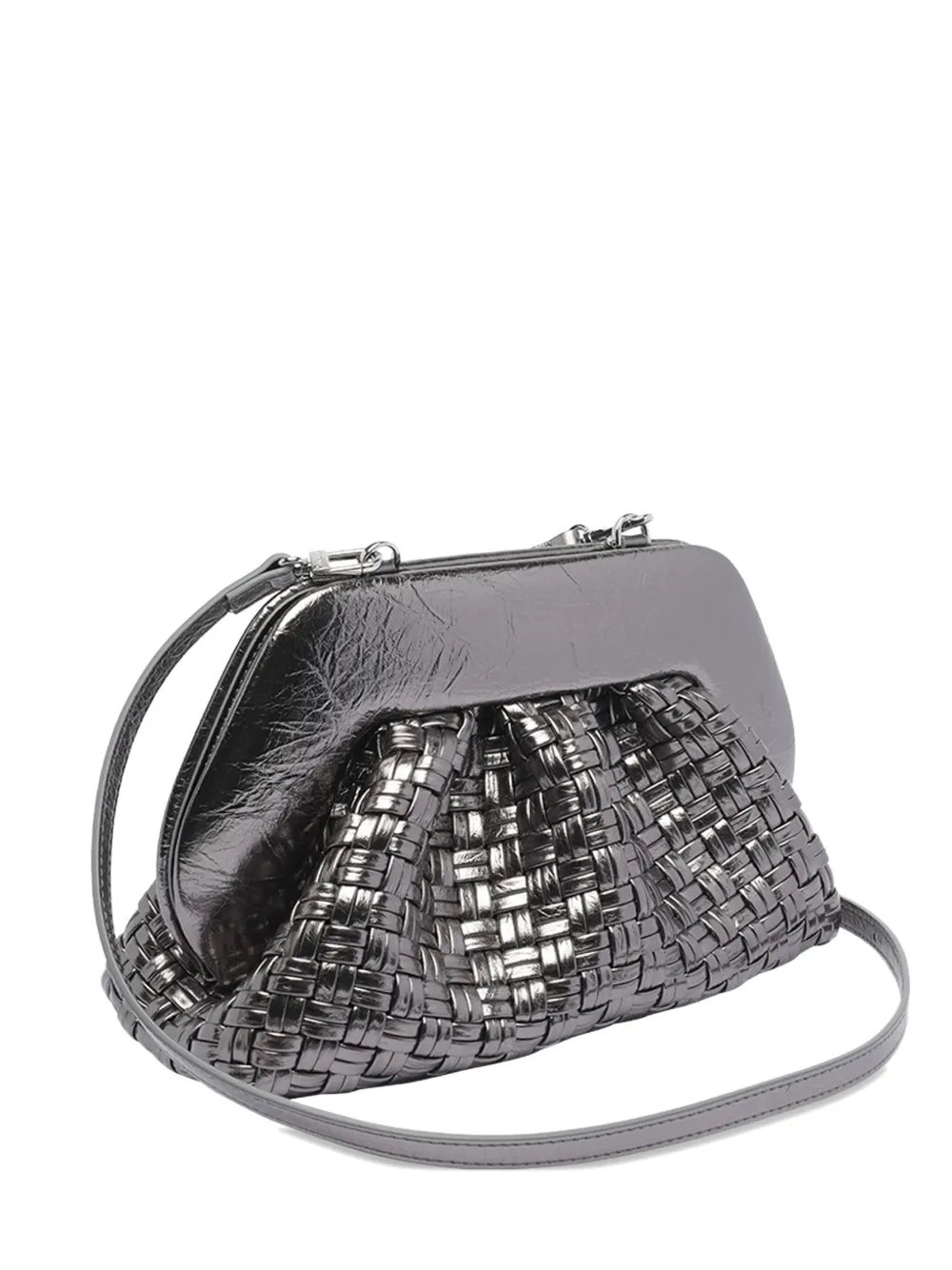 Themoirè Versatile Cross-body Bag Detachable Strap In Silver