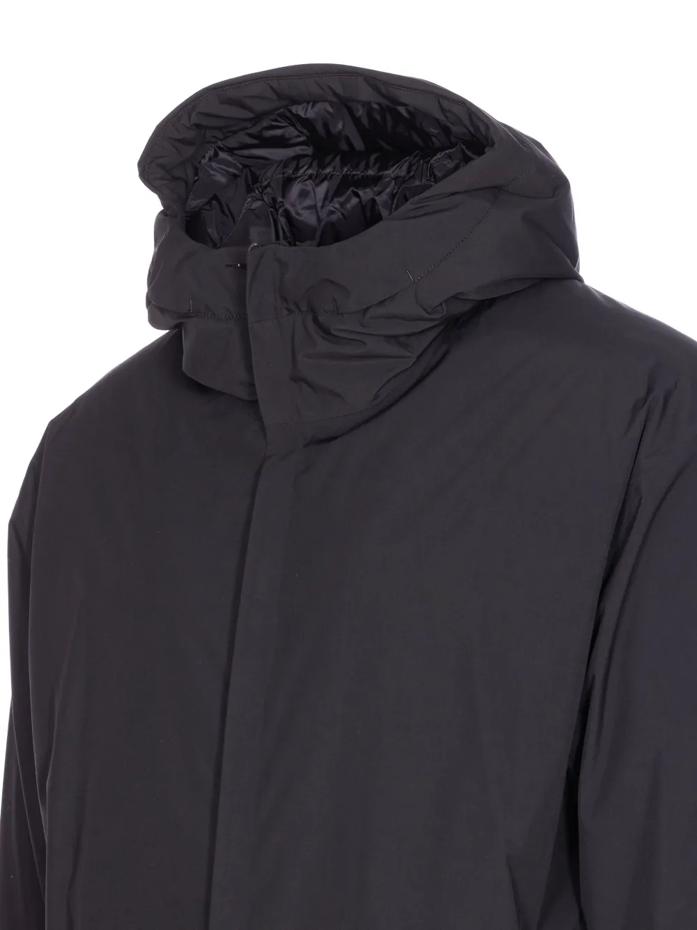 Herno Lightweight Hooded Down Jacket Pockets In Black