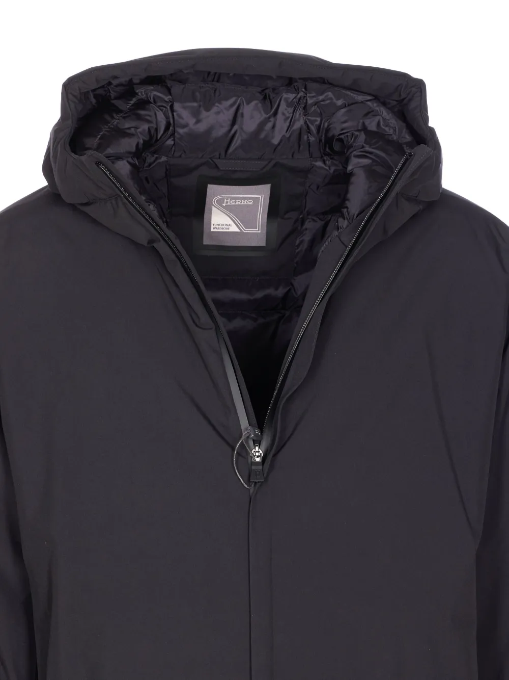 Herno Lightweight Hooded Down Jacket Pockets In Black