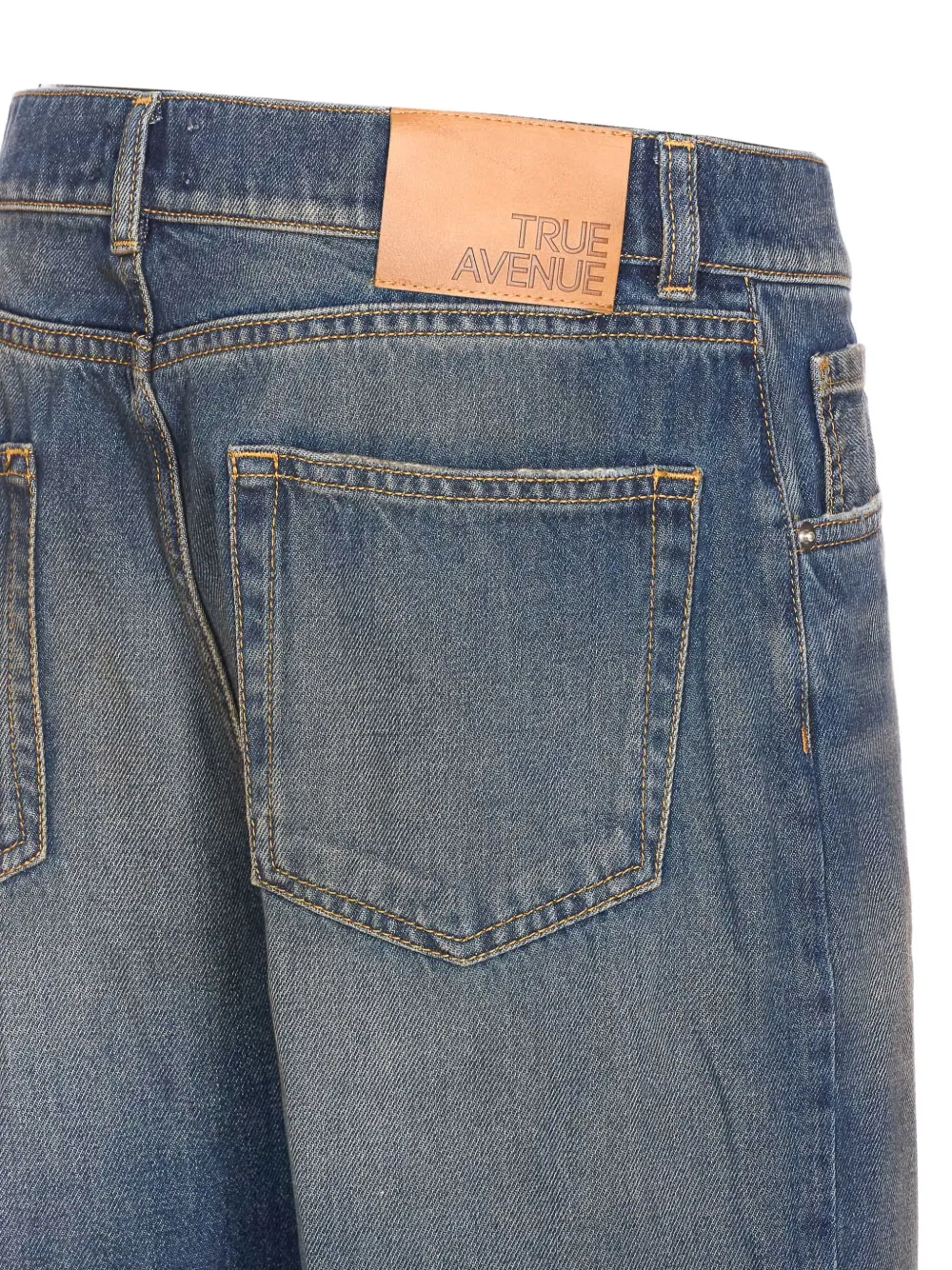 True Avenue Logo-patch Denim Jeans In Blue