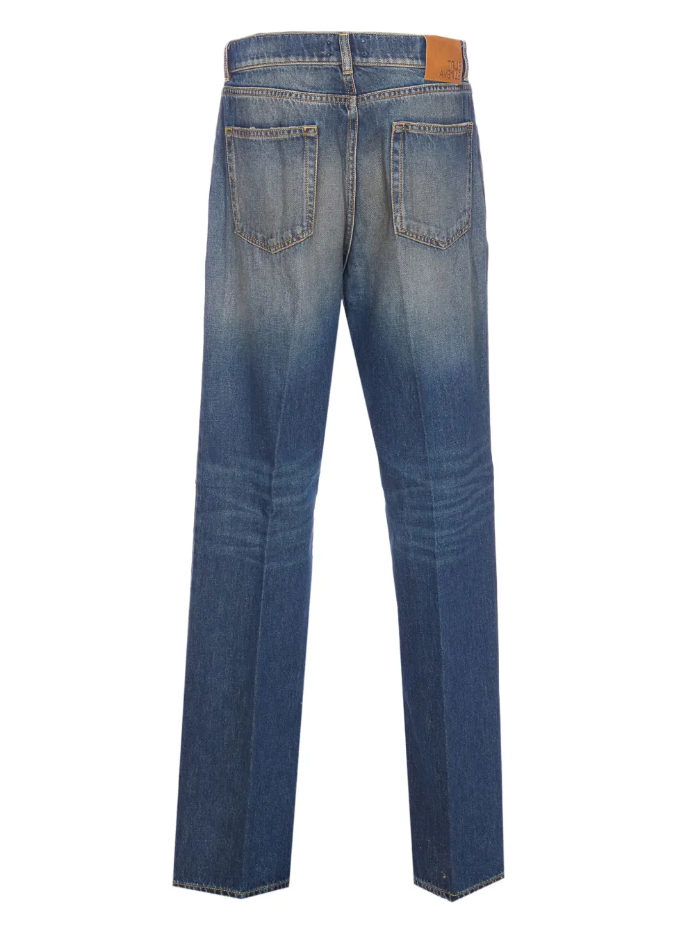TRUE AVENUE logo-patch denim jeans - Blauw