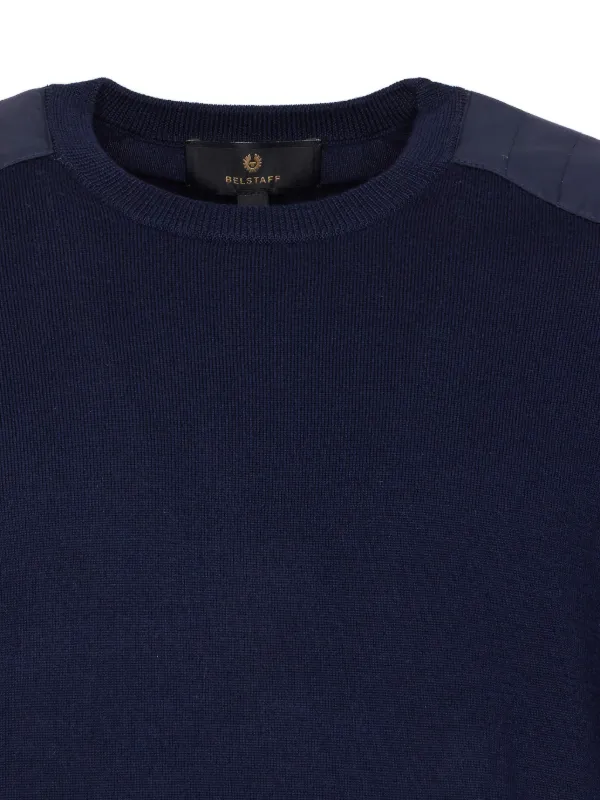 Belstaff patch-pocket crew-neck Sweater Blue FARFETCH NZ