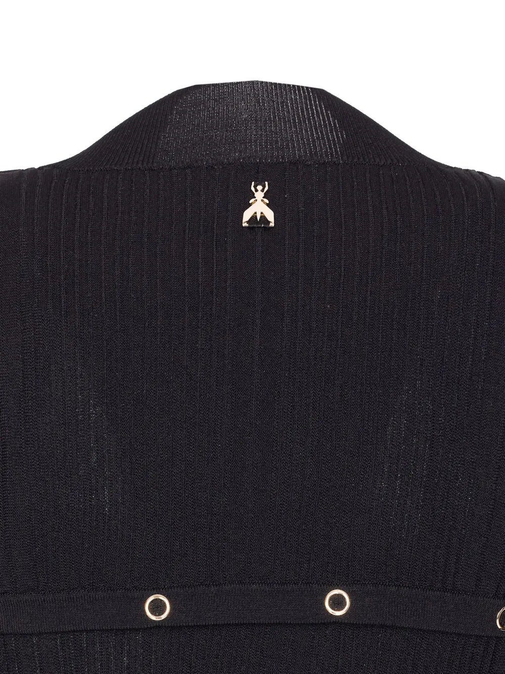 Patrizia Pepe Geribbelde top met knoopdetail Zwart