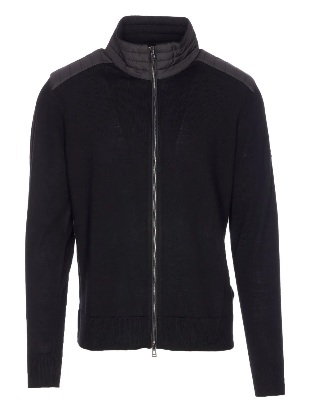 Belstaff high-neck patched-logo cardigan | Black | Image 1