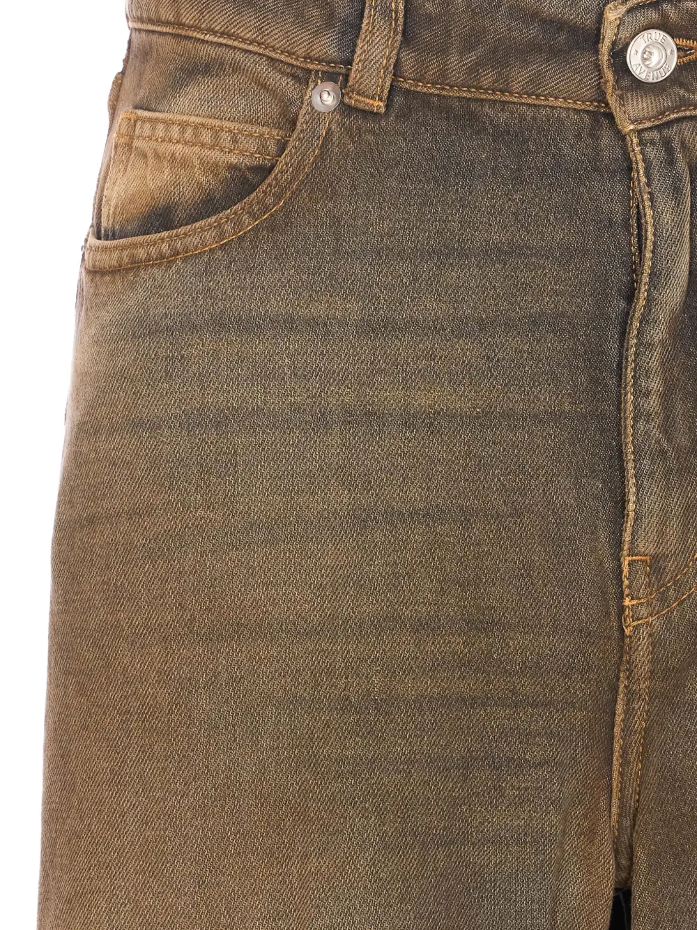 True Avenue Brown Clara Jeans Zip And Button Closure In Brown