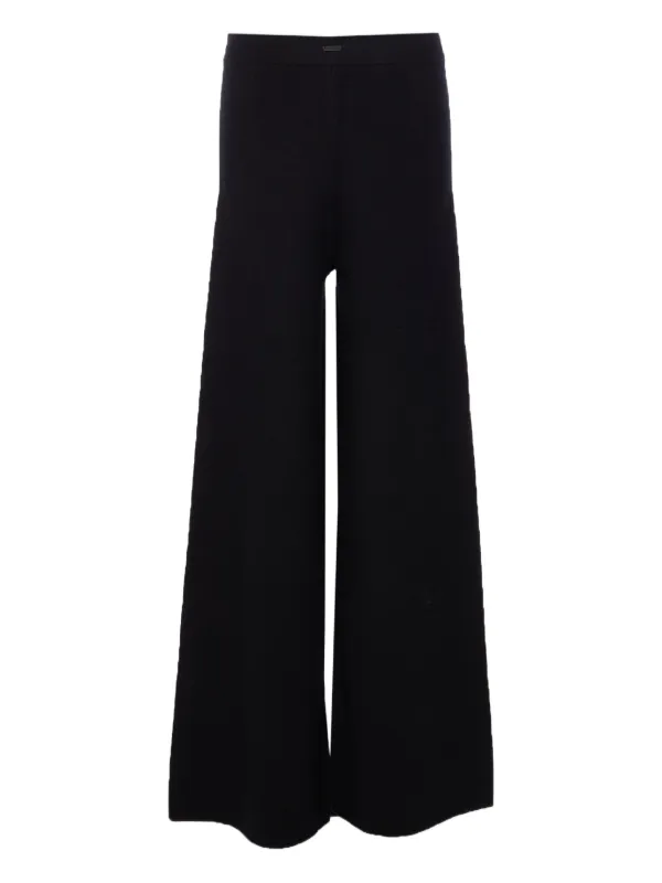 Max Mara Knitted Wide-leg Trousers in Black