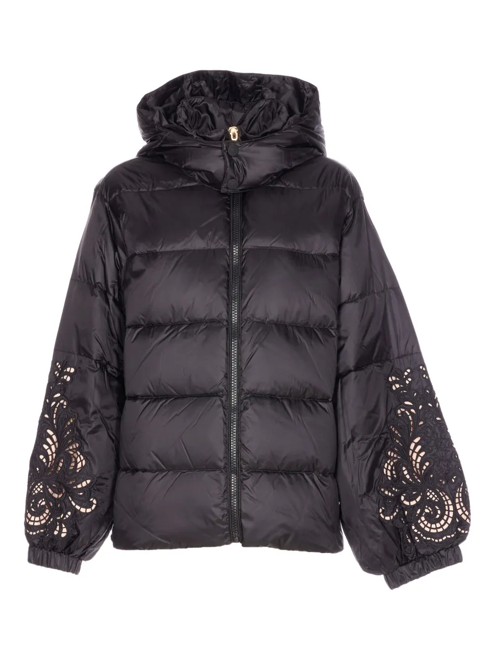 TWINSET embroidered-sleeve padded jacket | Black | Image 1