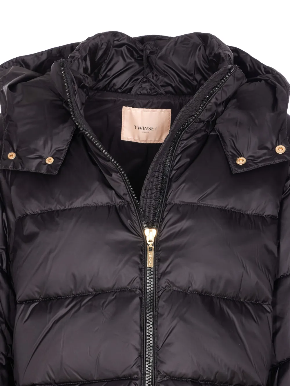 Twinset Embroidered-sleeve Padded Jacket In Blue