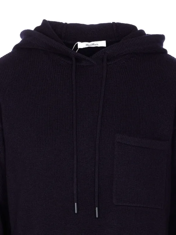 Max Mara パッチポケット ニットパーカー | ブラック | FARFETCH JP
