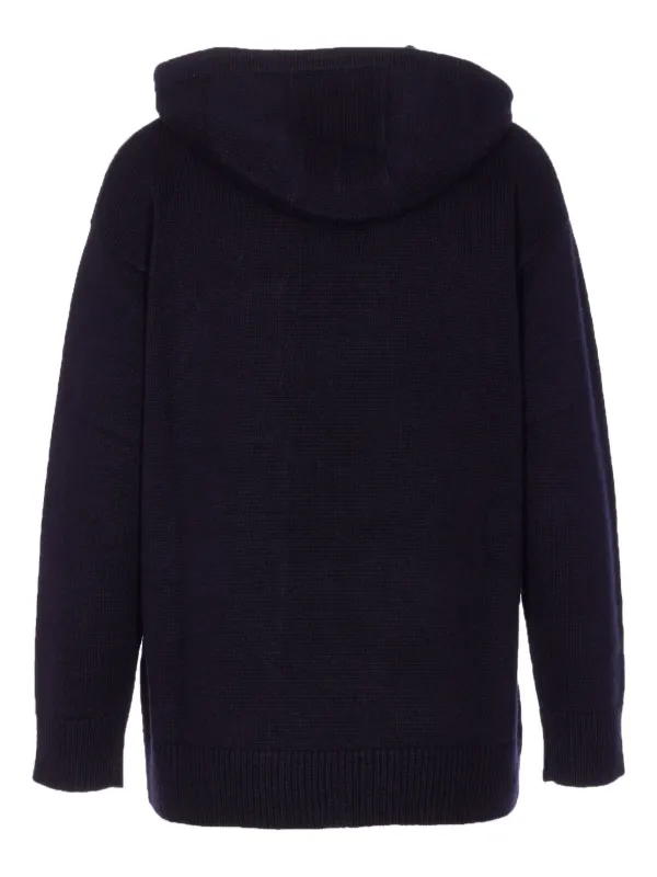 MAXMARA ニットパーカー　エンブレム　ピュアヴァージンウール　ブラック Max Mara パッチポケット ニットパーカー | ブラック | FARFETCH JP
